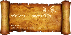 Móczik Zakariás névjegykártya